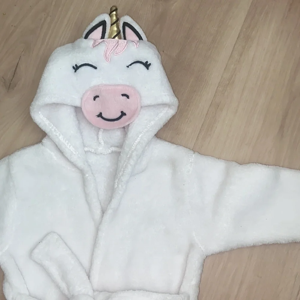 Hudson Baby Plush Bathrobe, Modern Unicorn, 0-9 Months